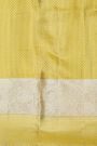 Kancheepuram Silk Gold Saree With Florals And Leaves In Meenakari Body