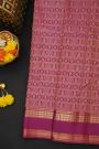 Kancheepuram Silk Purple Saree With Florals And Birds In Checks Body