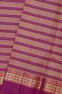 Kancheepuram Silk Purple Saree With Cross Lines Body And Gap Border
