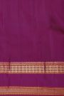 Kancheepuram Silk Purple Saree With Cross Lines Body And Gap Border