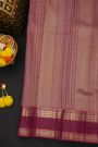 Kancheepuram Silk Purple Saree With Florals And Peacocks In Checks Body
