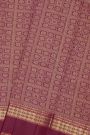 Kancheepuram Silk Purple Saree With Florals And Peacocks In Checks Body
