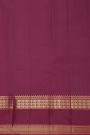 Kancheepuram Silk Purple Saree With Florals And Peacocks In Checks Body