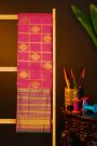 Kancheepuram Silk Pink Saree With Florals And Diamonds In Lines Border