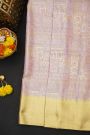 Kancheepuram Silk Lavender Saree With Florals In Meenakari Body