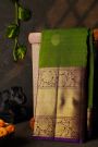 Kancheepuram Silk Mehendi Green Saree With Floral Paisley Buttis Body And Long Border