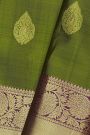 Kancheepuram Silk Mehendi Green Saree With Floral Paisley Buttis Body And Long Border