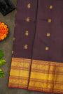 Kancheepuram Silk Wine Saree With Peacock Buttis Body