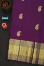 Kancheepuram Silk Purple Saree With Florals And Paisleys In Zari Body