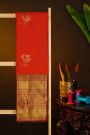 Kancheepuram Silk Red Saree With Florals And Leaves In Zari Body