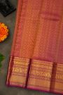 Kancheepuram Silk Bottle Green Saree With Florals And Buttis Body And Long Border
