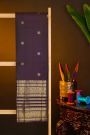 Kancheepuram Silk Navy Blue Saree With Florals And Leaves In Zari Body
