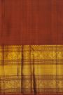 Kancheepuram Silk Bottle Green Saree With Traditional Long Border