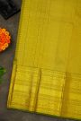 Kancheepuram Silk Orange Saree With Florals And Leaves Jaal Border