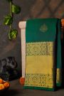 Kancheepuram Silk Peacock Green Saree With Florals And Buttis Body