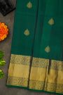Kancheepuram Silk Peacock Green Saree With Florals And Buttis Body