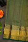 Kancheepuram Silk Peacock Green Saree With Florals And Buttis Body