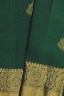 Kancheepuram Silk Peacock Green Saree With Florals And Buttis Body