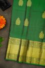 Kancheepuram Silk Bottle Green Saree With Long Self Border