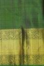 Kancheepuram Silk Bottle Green Saree With Long Self Border