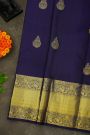 Kancheepuram Silk Royal Blue Saree With Florals And Buttis Body