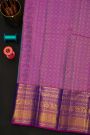 Kancheepuram Silk Blue Saree With Yalis And Peacocks Diamond Border