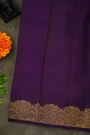Kancheepuram Silk Purple Saree With Florals Jaal Turning Border