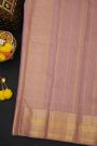Kancheepuram Silk Lavender Saree With Florals And Peacock Butti Body