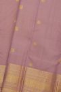 Kancheepuram Silk Lavender Saree With Florals And Peacock Butti Body