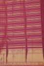 Kancheepuram Silk Rani Pink Saree With Cross Lines And Peacocks Border