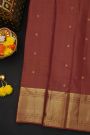 Kancheepuram Silk Maroon Saree With Zari Lines And Floral Buttis Body