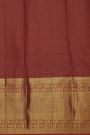 Kancheepuram Silk Maroon Saree With Zari Lines And Floral Buttis Body