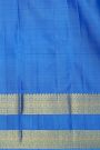 Kancheepuram Silk Sky Blue Saree With Checks And Floral Buttis Body