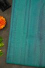 Kancheepuram Silk Sea Green Saree With Florals And Leaves Jaal Border