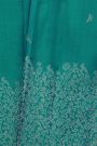 Kancheepuram Silk Sea Green Saree With Florals And Leaves Jaal Border