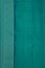 Kancheepuram Silk Sea Green Saree With Florals And Leaves Jaal Border