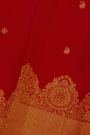 Kancheepuram Silk Red Saree With Florals And Paisleys In Zari Body And Turning Border
