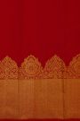 Kancheepuram Silk Red Saree With Florals And Paisleys In Zari Body And Turning Border