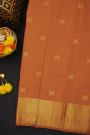 Kancheepuram Silk Rust Saree With Diamonds And Florals Border