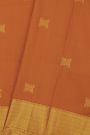 Kancheepuram Silk Rust Saree With Diamonds And Florals Border