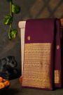 Kancheepuram Silk Wine Saree With Florals And Buttis Body And Self Border