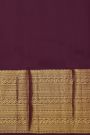 Kancheepuram Silk Wine Saree With Florals And Buttis Body And Self Border