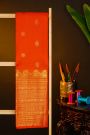Kancheepuram Silk Orange Saree With Florals And Peacocks In Zari Body