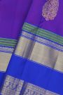 Kancheepuram Silk Purple Saree With Florals And Paisleys In Zari Body