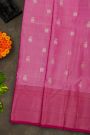 Kancheepuram Silk Blush Pink Saree With Elephants And Peacock Buttis Body