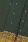 Kancheepuram Silk Peacock Green Saree With Zari Lines And Floral Buttis Body