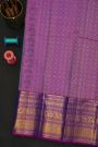Kancheepuram Silk Blue Saree With Florals And Leaves In Zari Body