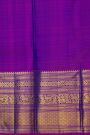 Kancheepuram Silk Blue Saree With Florals And Leaves In Zari Body