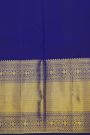 Kancheepuram Silk Blue Saree With Florals And Diamonds In Lines Border