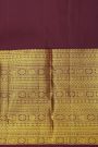Kancheepuram Silk Mustard Saree With Florals And Peacocks In Zari Body